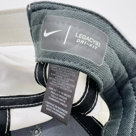 NIKE LEGACY 91 ATHLETIC HAT WHITE AND GRAY WITH OCTOPUS EMBROIDERED ON FRONT - Picture 7 of 12
